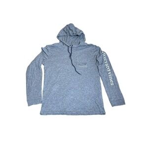 Women's Vineyard Vines long sleeve shirt w/ hood. blue/gray. XS